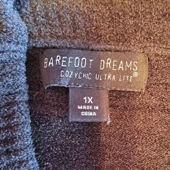 Barefoot Dreams Cardigan Women's 1x Super Soft Lounge Tie Front Cozy Gray - Picture 10 of 12